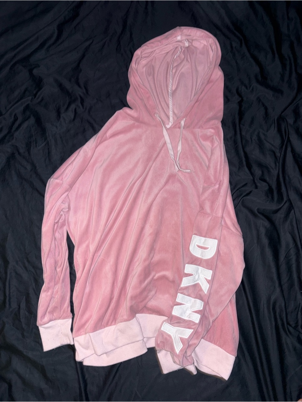 💞 Y2K McBling DKNY Pink Velour Hoodie 💞